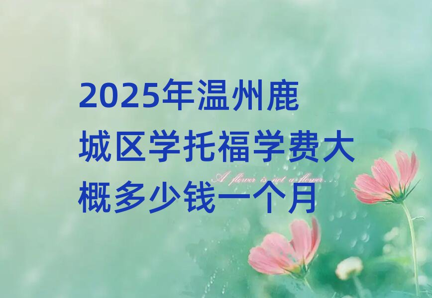 2025年溫州鹿城區(qū)學(xué)托福學(xué)費(fèi)大概多少錢一個月