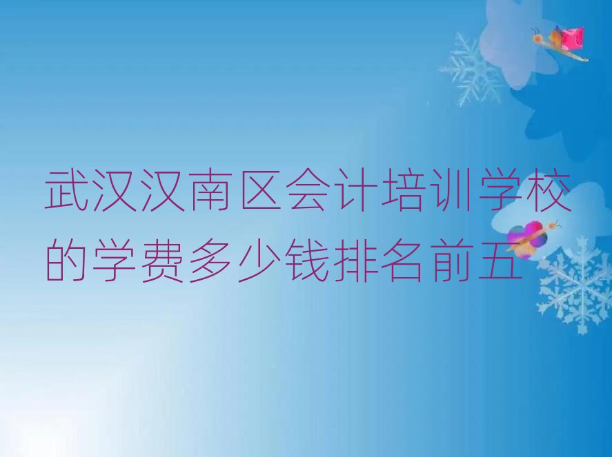武漢漢南區(qū)會計培訓(xùn)學(xué)校的學(xué)費多少錢排名前五