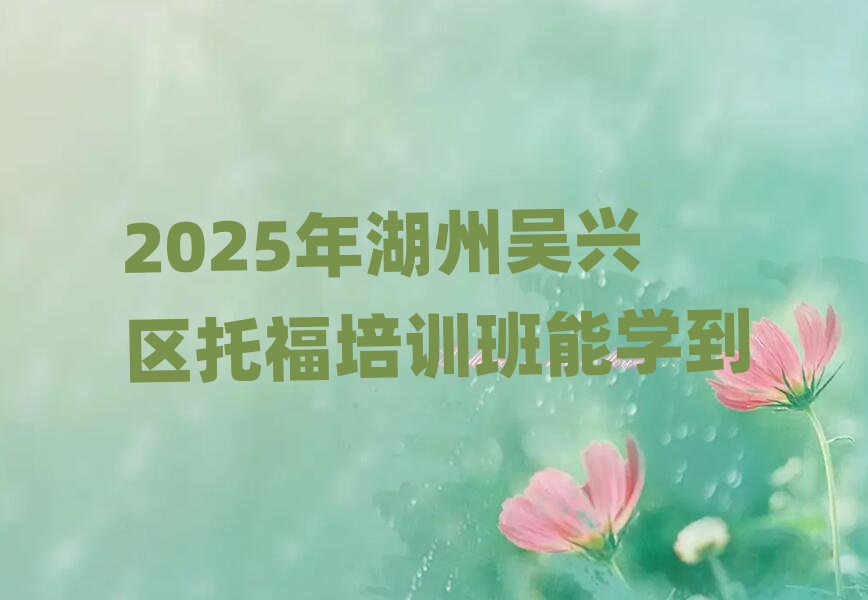 2025年湖州吳興區(qū)托福培訓班能學到