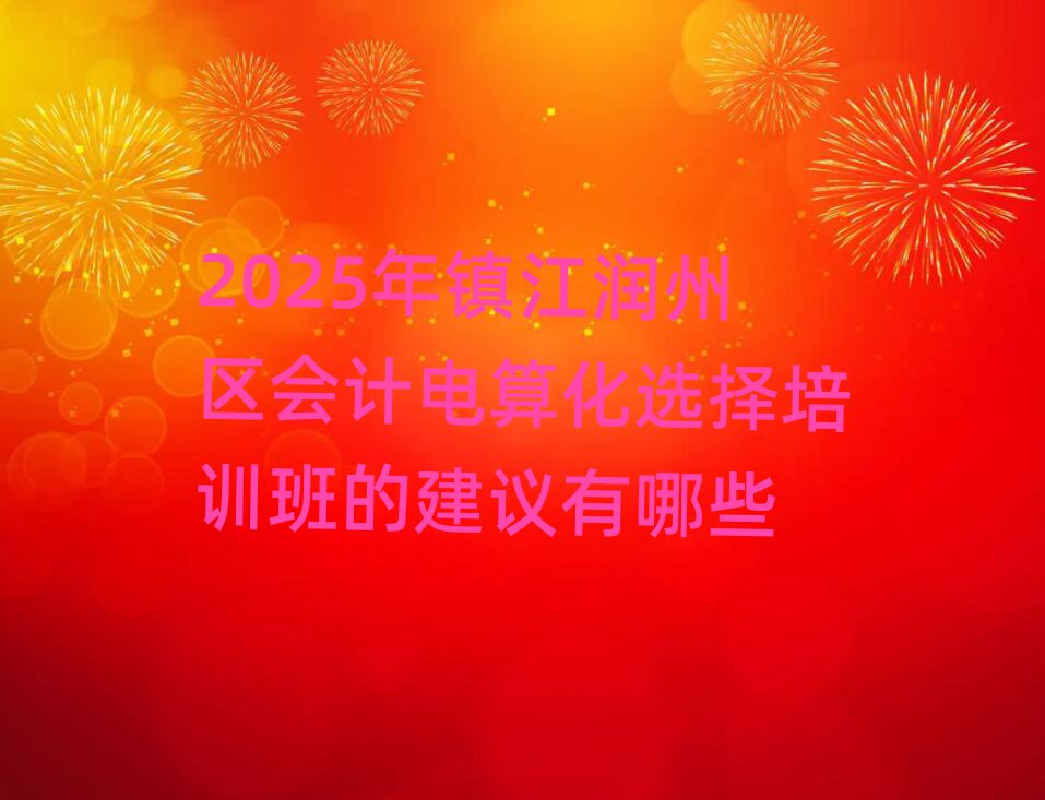 2025年鎮(zhèn)江潤(rùn)州區(qū)會(huì)計(jì)電算化選擇培訓(xùn)班的建議有哪些