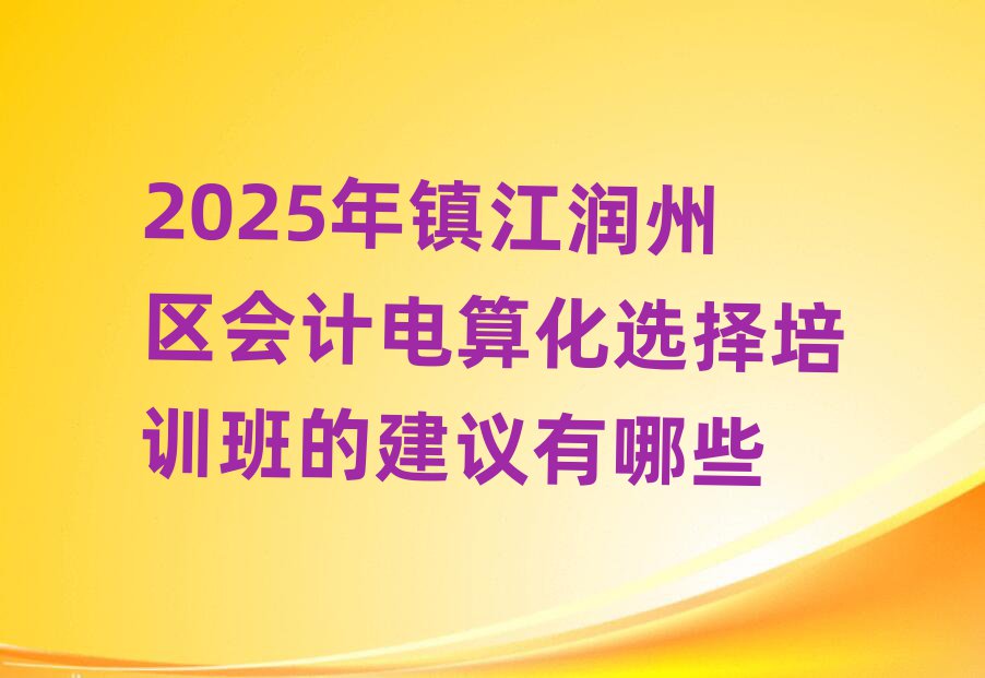 2025年鎮(zhèn)江潤(rùn)州區(qū)會(huì)計(jì)電算化選擇培訓(xùn)班的建議有哪些