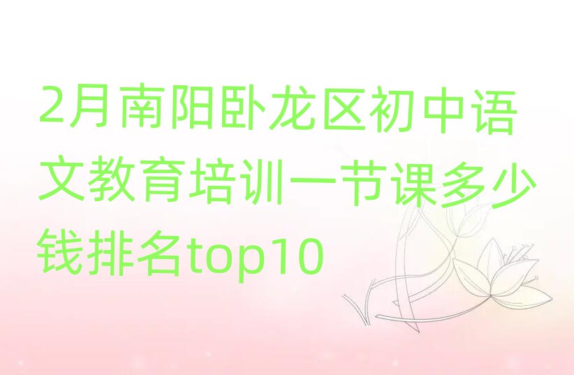 2月南陽臥龍區(qū)初中語文教育培訓一節(jié)課多少錢排名top10