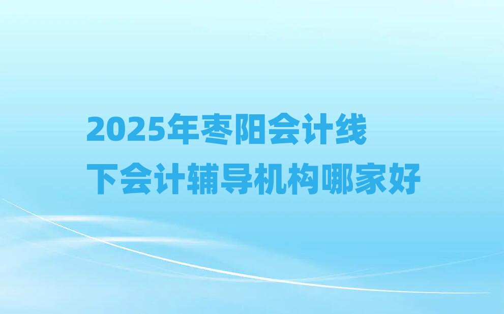 2025年棗陽會計線下會計輔導(dǎo)機(jī)構(gòu)哪家好