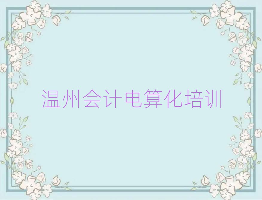溫州學(xué)會計電算化的地方名單榜首公布