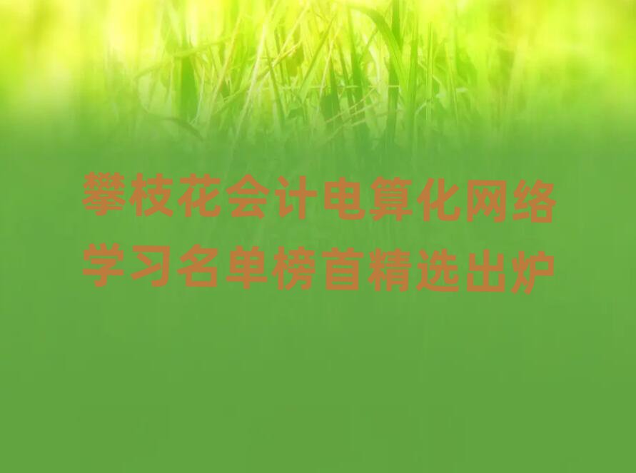 攀枝花會計(jì)電算化網(wǎng)絡(luò)學(xué)習(xí)名單榜首精選出爐