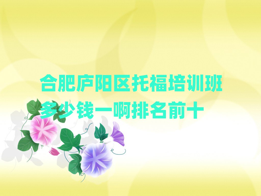 合肥廬陽(yáng)區(qū)托福培訓(xùn)班多少錢一啊排名前十