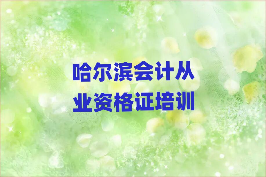 3月哈爾濱學(xué)會(huì)計(jì)從業(yè)資格證哪里好