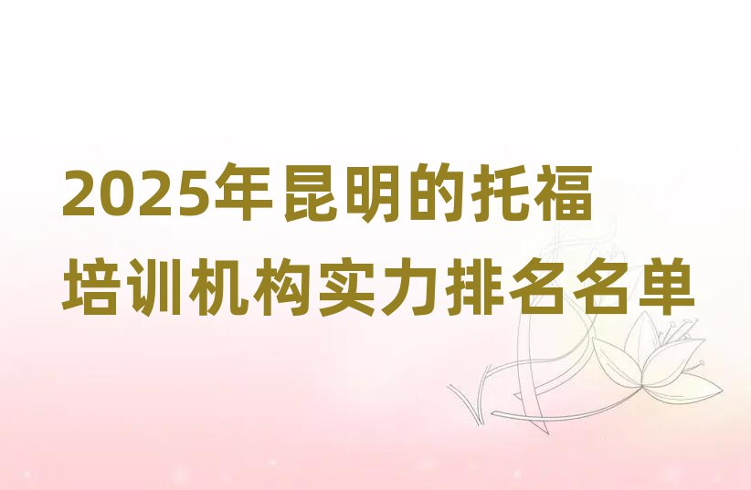 2025年昆明的托福培訓(xùn)機(jī)構(gòu)實(shí)力排名名單