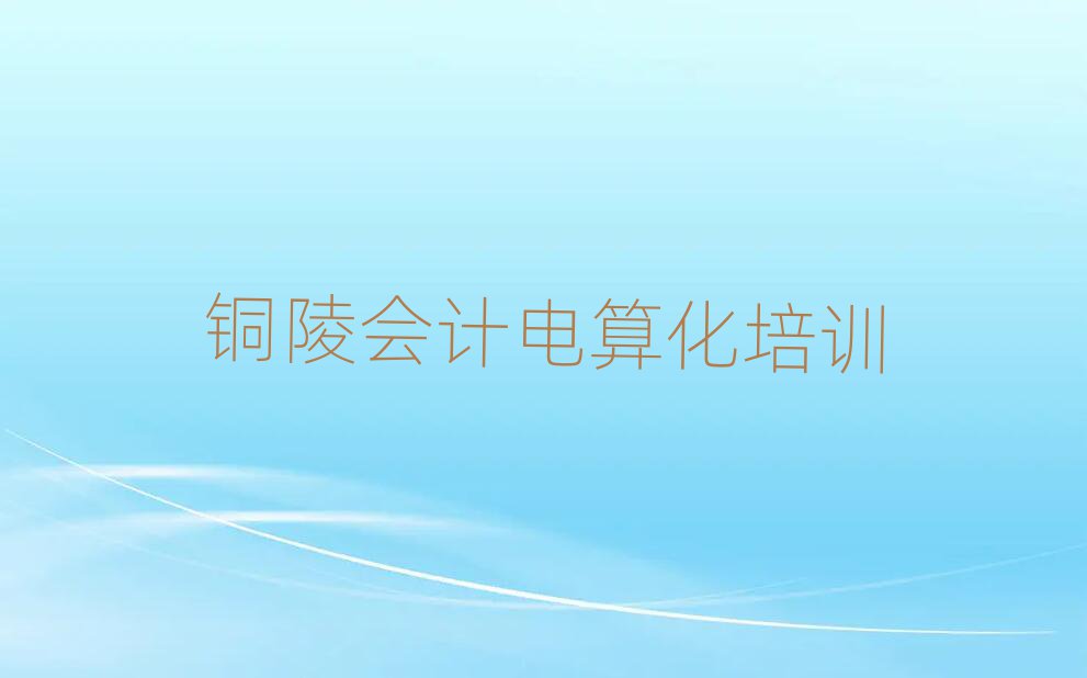 2025年銅陵義安區(qū)正規(guī)會計電算化培訓機構名單更新匯總