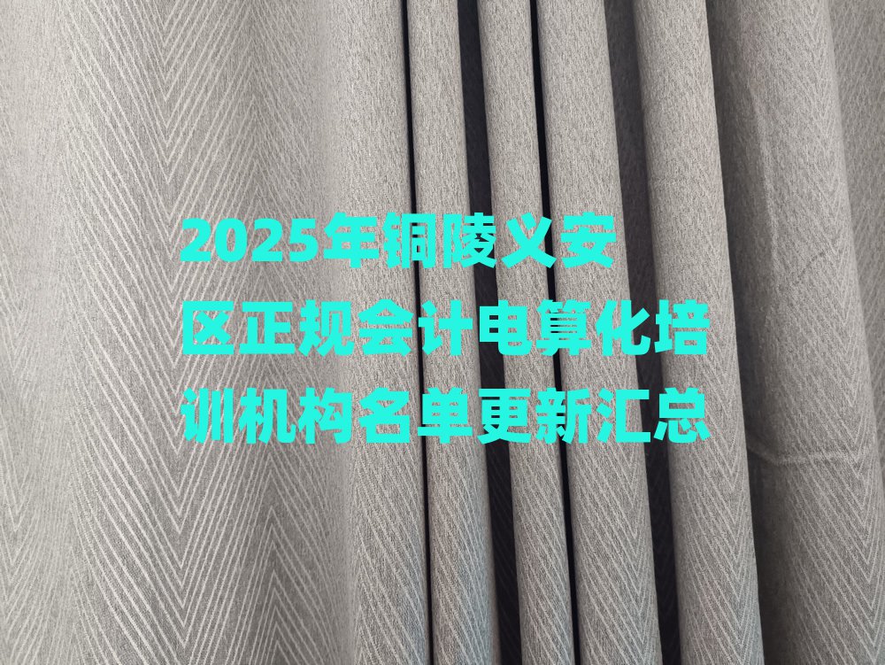 2025年銅陵義安區(qū)正規(guī)會計電算化培訓機構名單更新匯總