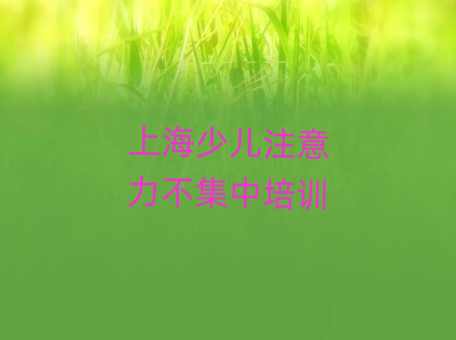 上海少兒注意力不集中在線培訓