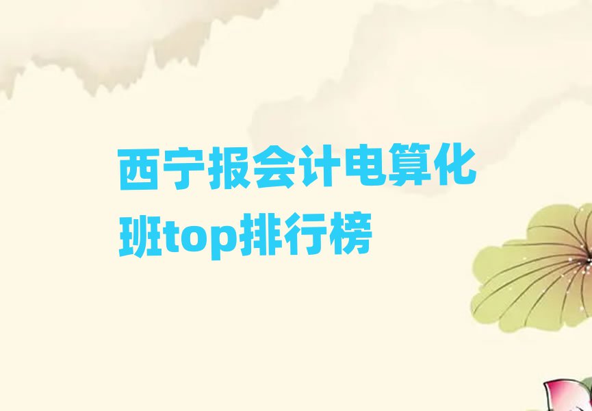 西寧報(bào)會(huì)計(jì)電算化班top排行榜