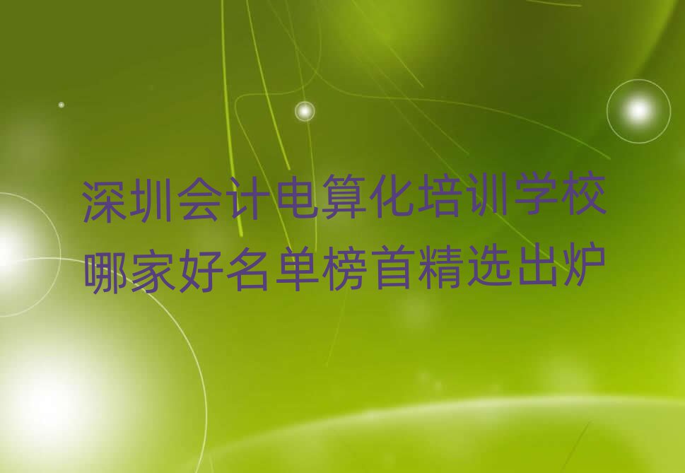 深圳會(huì)計(jì)電算化培訓(xùn)學(xué)校哪家好名單榜首精選出爐