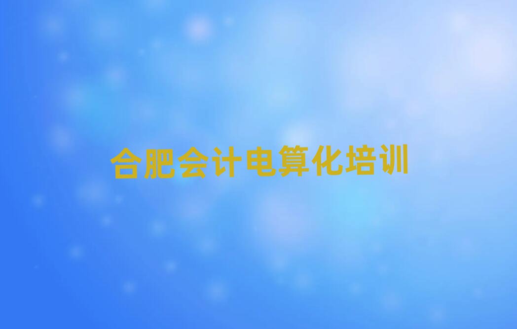 合肥蜀山區(qū)會計(jì)電算化哪個學(xué)校好前十名