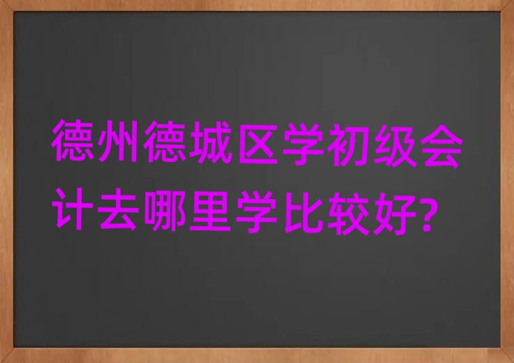 德州德城區(qū)學初級會計去哪里學比較好?