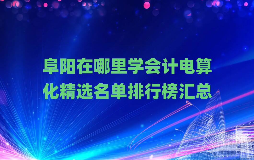 阜陽在哪里學(xué)會(huì)計(jì)電算化精選名單排行榜匯總