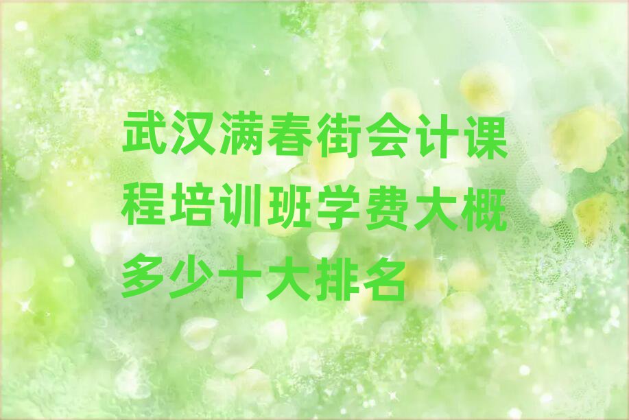 武漢滿春街會(huì)計(jì)課程培訓(xùn)班學(xué)費(fèi)大概多少十大排名