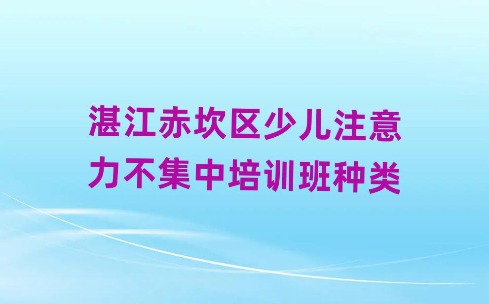 湛江赤坎區(qū)少兒注意力不集中培訓(xùn)班種類