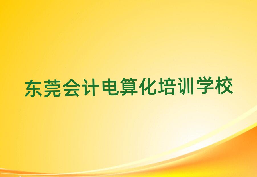 東莞學(xué)會(huì)計(jì)電算化哪個(gè)好