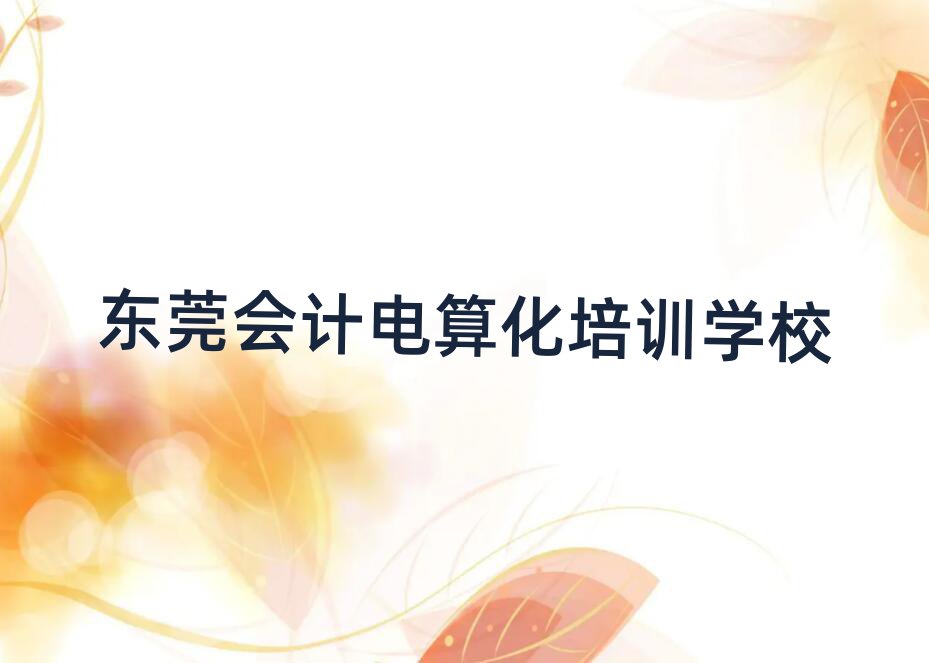 東莞專業(yè)會(huì)計(jì)電算化培訓(xùn)哪家好推薦一覽