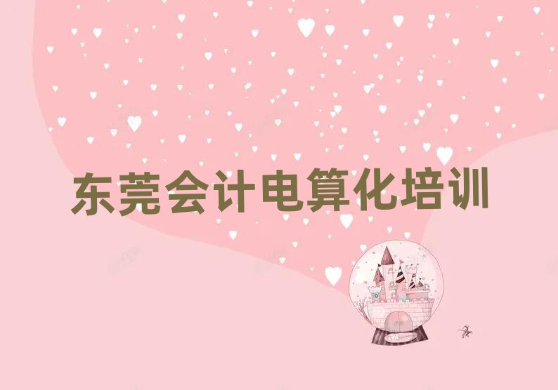 東莞專業(yè)會(huì)計(jì)電算化培訓(xùn)哪家好推薦一覽