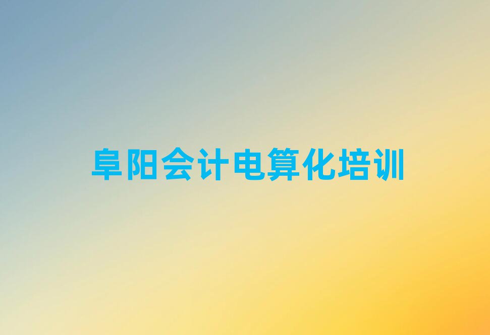 阜陽哪里有會(huì)計(jì)電算化培訓(xùn)班排名前十