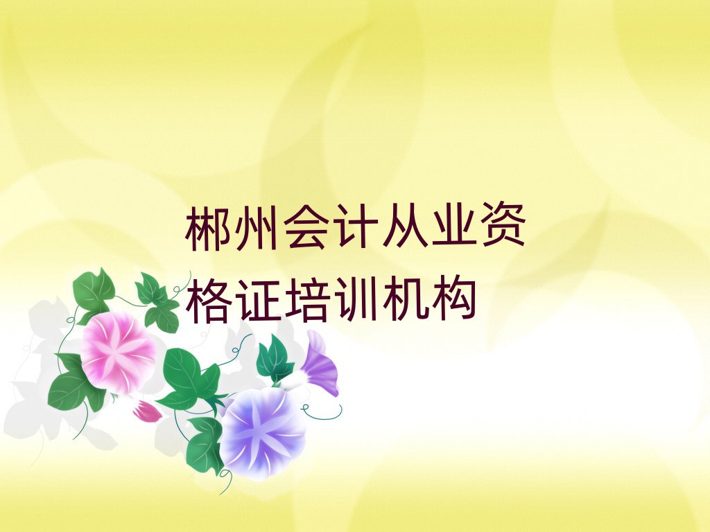 郴州會(huì)計(jì)從業(yè)資格證培訓(xùn)機(jī)構(gòu)