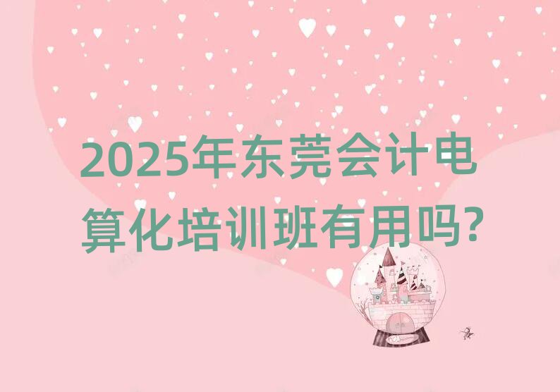 2025年東莞會(huì)計(jì)電算化培訓(xùn)班有用嗎?