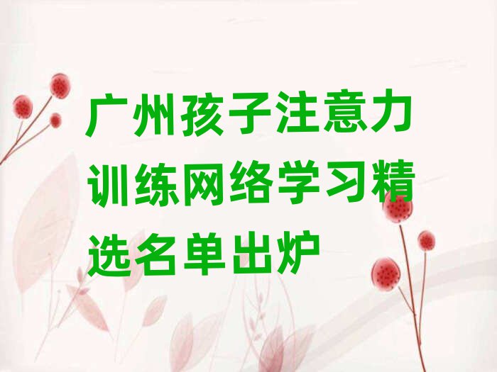 廣州孩子注意力訓(xùn)練網(wǎng)絡(luò)學(xué)習(xí)精選名單出爐