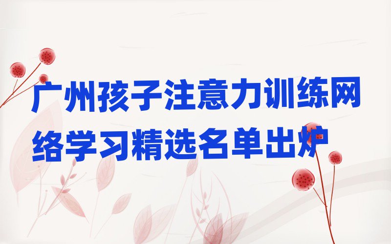 廣州孩子注意力訓(xùn)練網(wǎng)絡(luò)學(xué)習(xí)精選名單出爐
