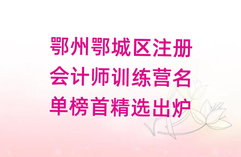 鄂州鄂城區(qū)注冊(cè)會(huì)計(jì)師訓(xùn)練營(yíng)名單榜首精選出爐