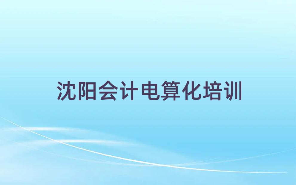 2025沈陽哪里有學(xué)會(huì)計(jì)電算化的名單揭秘一覽