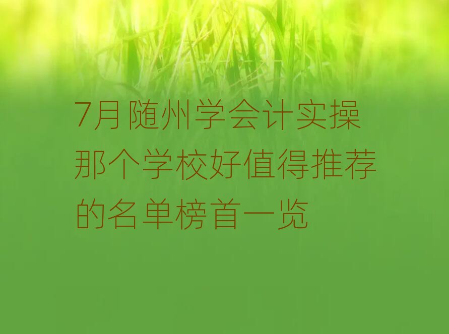 7月隨州學(xué)會計(jì)實(shí)操那個學(xué)校好值得推薦的名單榜首一覽